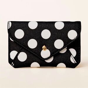 Kate Spade x Target Black and White Polka Dot Clutch